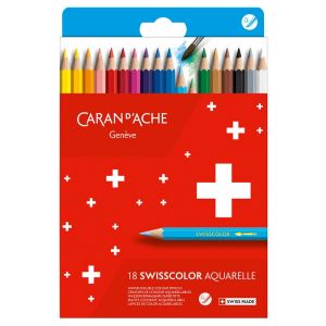 18 Crayons de Couleur Aquarellables Caran D'Ache