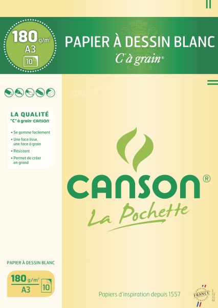 Pochette de 10 feuilles de papier calque - 90-95 g - A3 CANSON