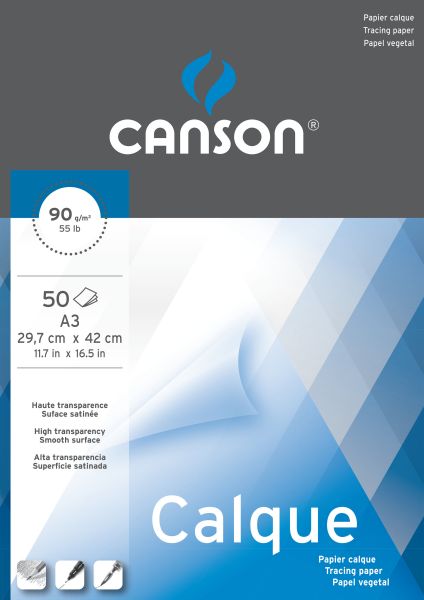 Bloc Papier Calque Canson - A3 - 50 feuilles - 90g