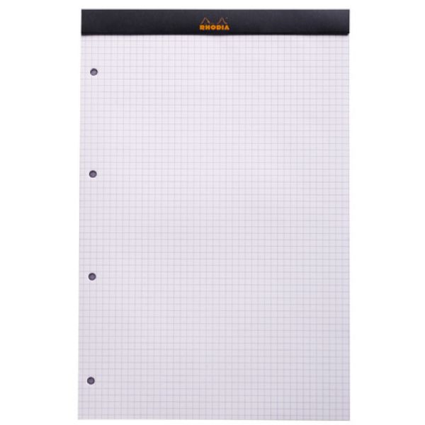 Bloc notes A4 lignes et marges 80 feuilles Rhodia