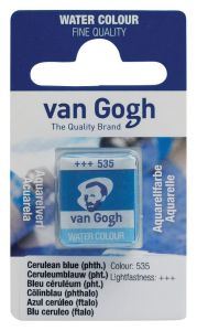 Aquarelle Fine Van Gogh - demi godet - bleu céruleum phtalo