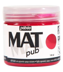 Peinture Acrylique Mat Pub Pébéo - 140 ml - Rouge magenta