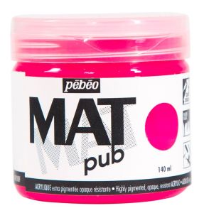 Peinture Acrylique Mat Pub Pébéo - 140 ml - Rose fluo