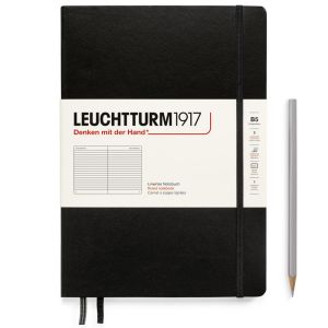 Carnet Leuchtturm Rigide - B5 17,8x25,4 cm - Noir - ligné