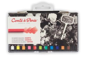 Carrés Conté à Paris - boîte de 12 couleurs assorties