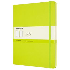 Carnet Moleskine Rigide - 19x25 cm - Pages blanches - Vert citron