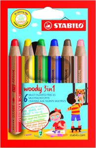 Boîte de 6 Crayons de Couleur Stabilo Woody - pointe large