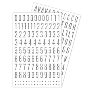 Stickers Glitty Maildor - alphabet / chiffres argent