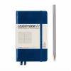 Carnet Leuchtturm rigide - 9x15cm - Marine - Quadrillé