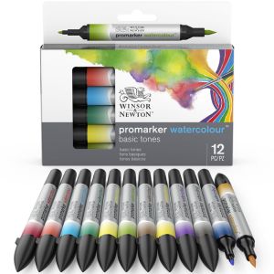 12 Promarker Watercolour - Tons Basiques