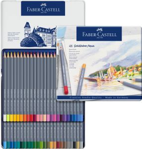 Crayons de Couleur Faber-Castell Goldfaber Aqua - boîte de 48