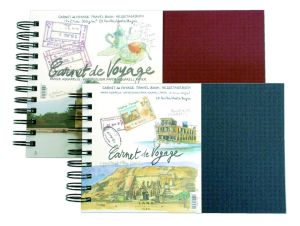 Carnet de Voyage Aquarelle Hahnemühle - 300 g - 17x27 cm - 25 feuilles - bordeaux