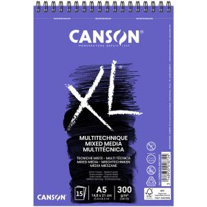 Bloc Papier Mix-Média XL Canson - A5 - 15 feuilles - 300g/m²