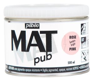 Peinture Acrylique Mat Pub Pébéo - 500ml - Rose lumière