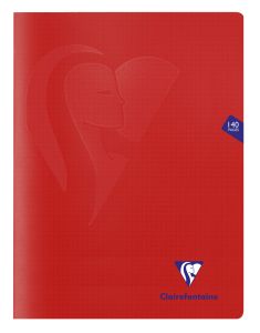 Cahier Clairefontaine Mimesys - 24x32 cm - 140 pages - petits carreaux - rouge