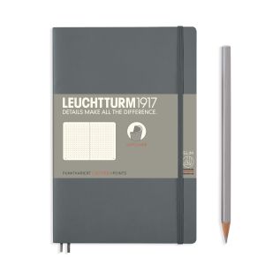 Carnet Leuchtturm souple - 12,5x19cm - Anthracite - Pointillés