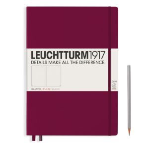 Carnet Leuchtturm rigide - 22,5x31,5cm - Port Red - Pages blanches