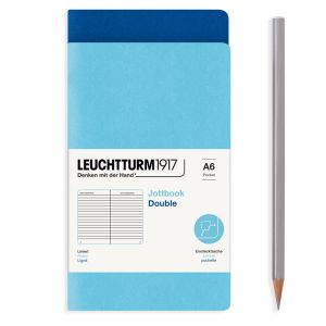 2 Carnets Jottbook Leuchtturm - 9x15 cm - Bleu Royal et Ice Blue - ligné