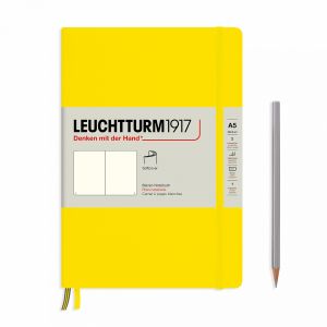 Carnet Leuchtturm souple - 14,5x21cm - Citron - pages blanches