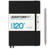 Carnet Leuchtturm Édition 120G rigide - 14,5x21cm - noir - pointillé