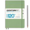 Carnet Leuchtturm Édition 120G rigide - 14,5x21cm - sauge - pointillés