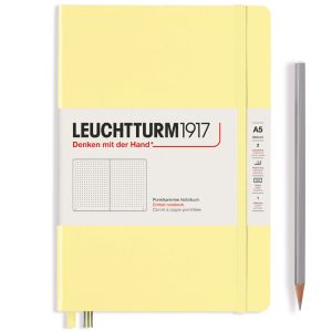 Carnet Leuchtturm rigide - 14,5x21cm - vanille - pointillés