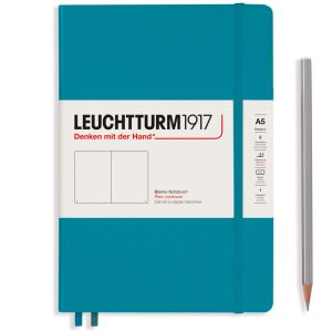 Carnet Leuchtturm rigide - 14,5x21cm - océan - pages blanches