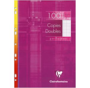Copies Doubles Clairefontaine - A4 - 100 pages - petits carreaux - blanc
