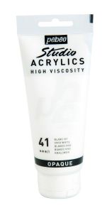Peinture Acrylique Pébéo Studio - 100 ml - Blanc vif