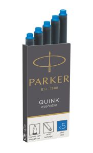 Boîte de 5 Cartouches Parker - longues - bleu royal effaçable