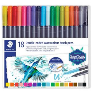 18 Feutres Double Pointe Aquarellables Staedtler