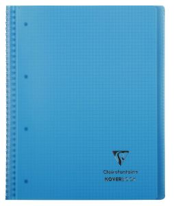 Cahier Clairefontaine Koverbook - A4+ - 160 pages - petits carreaux - bleu