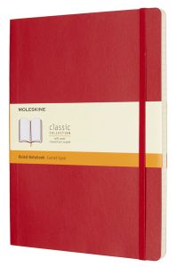 Carnet Moleskine Souple - 19x25 cm - ligné - Rouge écarlate