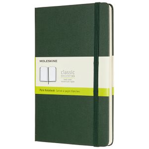 Carnet Moleskine Rigide - 13x21 cm - Pages blanches - Vert Myrte