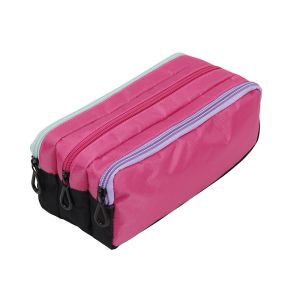 Trousse Scolaire 3 Compartiments King size - mauve vert