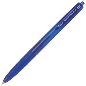 Stylo Pilot Super Grip Bleu - Pointe moyenne -  rétractable