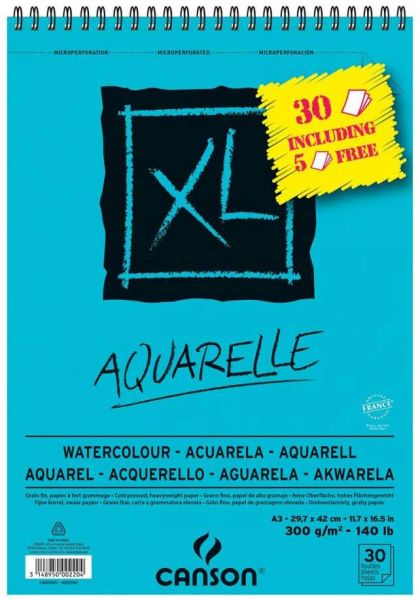 Bloc XL aquarelle Canson - A3 - 30 feuilles - 300g/m²