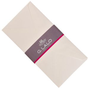 20 Enveloppes Lalo - 110x220 mm - Toile Impériale doublées gommées - blanc