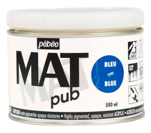 Peinture Acrylique Mat Pub Pébéo - 500ml - Bleu cyan