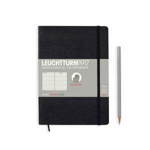 Carnet Leuchtturm souple - 14,5x21cm - Noir - Ligné