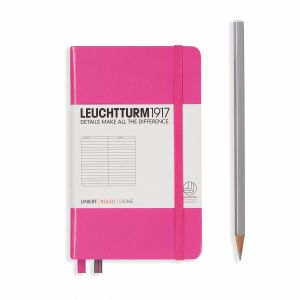 Carnet Leuchtturm rigide - 9x15cm - Rose - Ligné