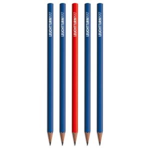 5 Crayons Graphite Leuchtturm Bauhaus - bleu et rouge - HB