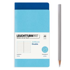 2 Carnets Jottbook Leuchtturm - 9x15 cm - Bleu Royal et Ice Blue - pointillé