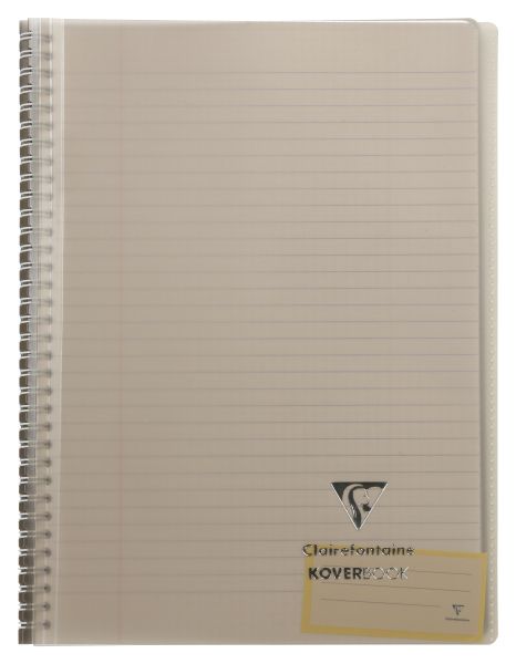 Cahier Clairefontaine Koverbook A4 160p ligné gris