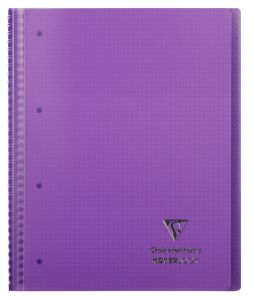 Cahier Clairefontaine Koverbook - A4+ - 160 pages - petits carreaux - violet