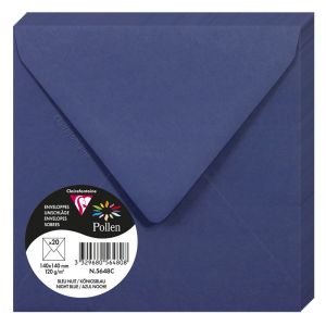 20 Enveloppes Pollen Clairefontaine - 140x140 mm - bleu nuit