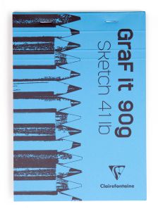Bloc Papier Dessin Graf It Clairefontaine - A5 (14,8x21cm) - 80 feuilles - 90g/m²