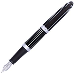 Stylo-Plume Diplomat Aero - Rayures noir - Plume moyenne