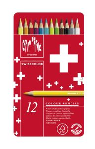 Crayons de Couleur Aquarellables Caran d'Ache - boîte de 12