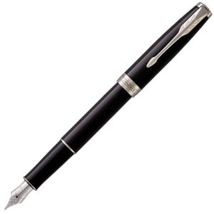 Stylo-Plume Parker Sonnet - noir laqué - plume moyenne